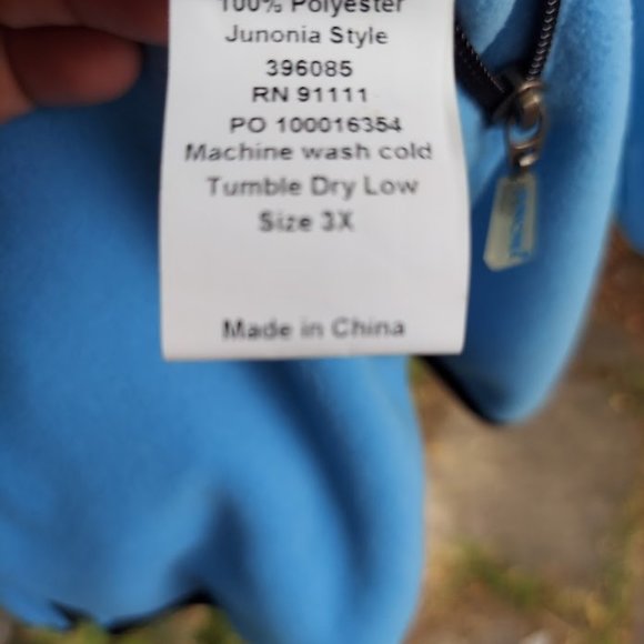 Junonia Womens Plus Size 3X 2-Way Reversible Fleece Black and Blue Zip Jacket - Picture 7 of 14